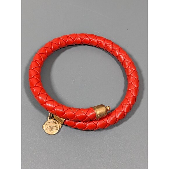 Alex Ani Orange Braided Leather Wrap Bracelet 7 inch - Picture 6 of 8
